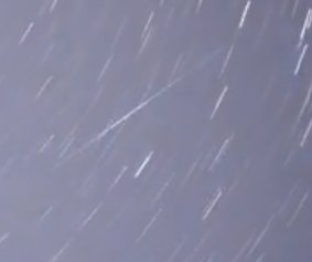 Perseid crossing the trails at a slant